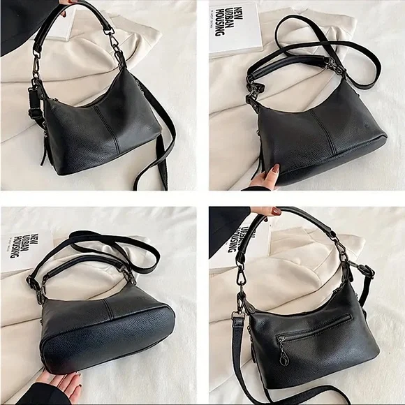 Genuine Leather Handbag + Adjustable Strap - Picture 4 of 6